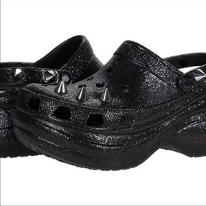 NEW. CROCS ICONIC BAE STUD GLITTER CLOGS